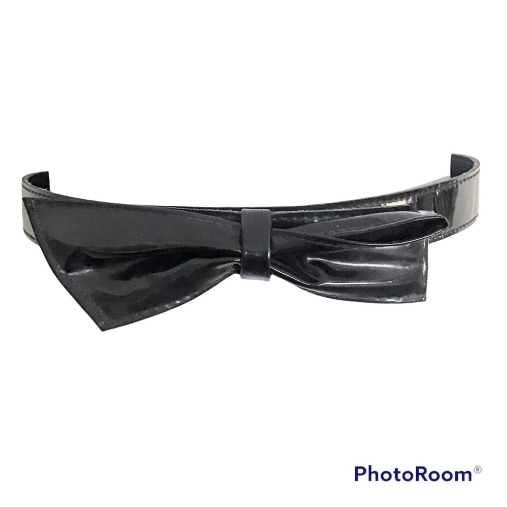 Bow Belt Black Cute Shiny Vinyl Statement Size 28 Accessories by Pearl - Picture 12 of 14